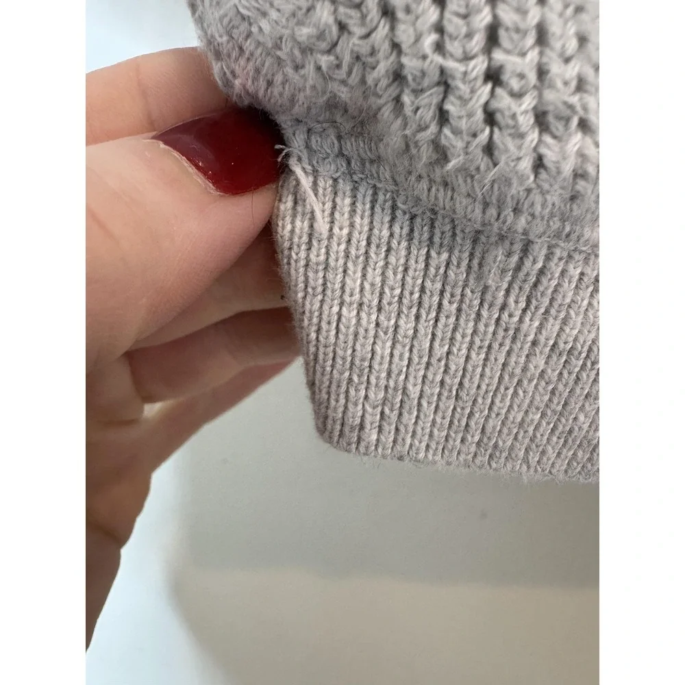 Baby GAP Hooded Sweater‎ Toddler Boys 18-24 Months Gray Full Zip Knit Teddy Bear